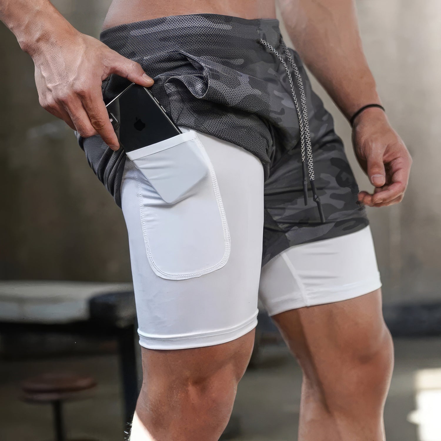 Jake | Athletic & Durable Camo 2-In-1 Running Shorts